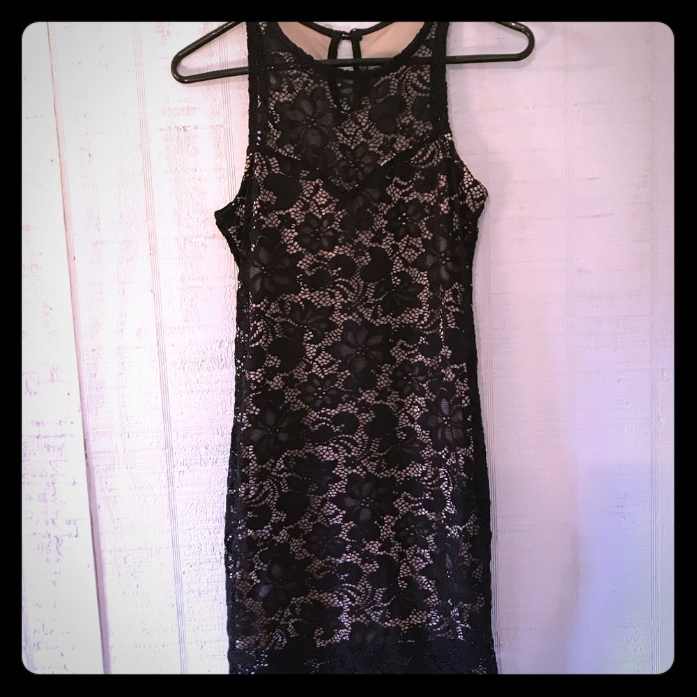 Iris black and nude mini dress